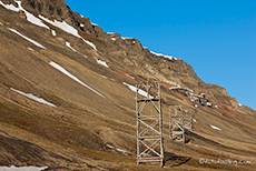 Seilbahn zum Kohleabtransport von der Miene, Longyearbyen