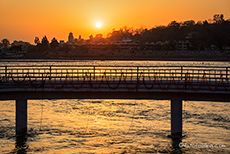 Sonnenuntergang über dem Ganges, Rishikesh