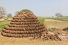 Kunstvolle Kuhfladenpyramide