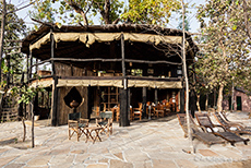 Rezeption, Frühstücksraum und Bar im Tree House Hideaway