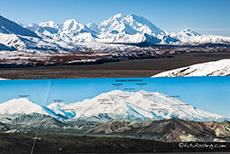 Mount McKinley im Vergleich, Eielson Visitor Center, Denali Nationalpark, Alaska