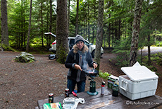 Unsere Campsite am Chilkoot River, Alaska