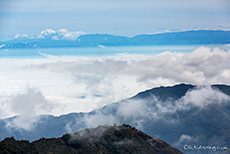 Aussicht auf den 150 km entfernten Vulkan Chimborazo