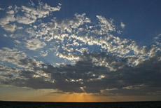 Sonnenuntergang in der Etosha