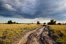 Schlammpassage in der Kalahari