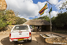 Eingang zum Whovi Game Park, Matobo Nationalpark, Zimbabwe