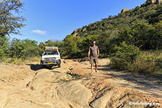 ausgewaschene Piste im Matobo Nationalpark, Zimbabwe