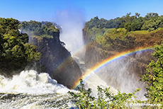 Doppelregenbogen über der Schlucht, Victoriafällen, Vicfalls, Zimbabwe