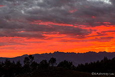 Cordillera Negra im Sonnenuntergang