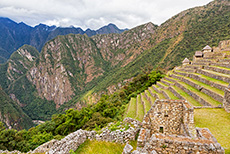 Ausblick auf die Terassen von Machu Picchu