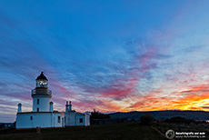 Farbenfroher Sonnenuntergang am Chanonry Leuchtturm