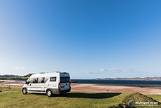 Unser Campingplatz mit Aussicht, Poolewe Firemore Sands Campsite