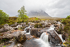 Etive Mor Wasserfall, Glen Etive, Schottland