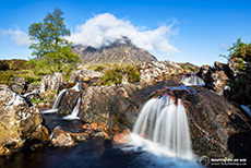 Etive Mor Wasserfall, Glen Etive, Schottland