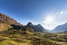 The Pass of Glen Coe mit Bergmassiv Bidean Nam Bian, Glencoe, Schottland
