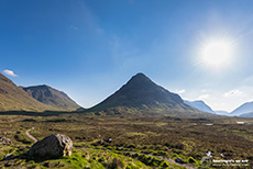 Bergmassiv Buachaille Etive Mòr mit dem Berg Stob Dearg, Schottland
