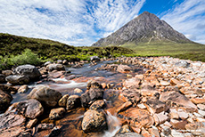 Bergmassiv Buachaille Etive Mòr mit dem Berg  Stob Dearg, Glen Etive, Schottland