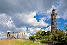 National Monument of Scotland und Nelson Monument, Edinburgh, Schottland