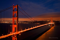 Golden Gate Brücke am Abend, San Francisco