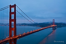 bewölkter Morgen an der Golden Gate Brücke, San Francisco