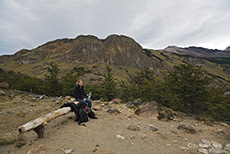 Kurzer Zwischenstopp am Aussichtspunkt auf das Fitz Roy Massiv