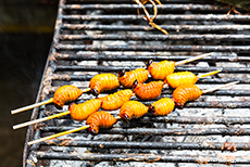 gegrillte Larven des Rüsselkäfers