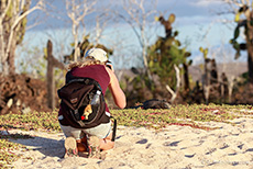 Andrea @ work, Santa Cruz, Galapagos Inseln