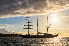 Mary Anne im Sonnenuntergang, Insel Baltra, Galapagos Inseln