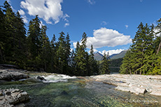 Ablauf der Myra Falls, Strathcona Provincial Park