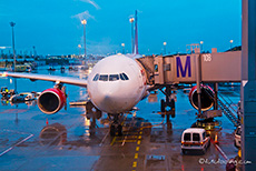 Abflug im Regen