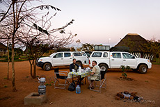 Frühstück auf unserer Campsite in Petauke