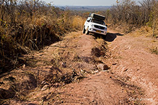 Mühsam geht es zum South Luangwa NP