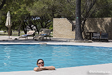 Abfrischung im Pool, Okaukuejo Camp, Etosha Nationalpark, Namibia