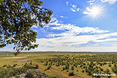 Aussicht auf das Dolomite Wasserloch, Etosha Nationalpark, Namibia