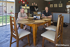 Kaffepause im Farmstall kurz vor der Grenze