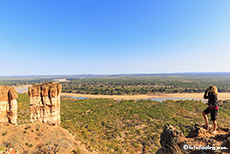 Andrea an den Chilojo Cliffs, Gonarezhou Nationalpark, Zimbabwe