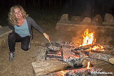 ziemlich heiß am Feuer