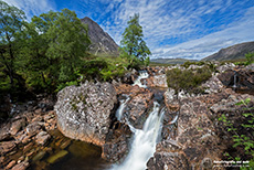 Etive Mor Wasserfall, Glen Etive, Schottland