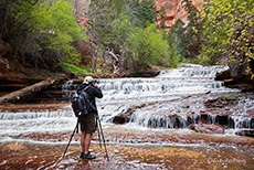 Chris an den Kaskaden, North Creek, Zion NP