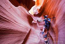 Chris beim Fotografieren im Lower Antelope Canyon