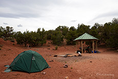 regnerischer Morgen am State Line Campground