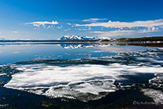 Eisschollen auf dem Yellowstone Lake, Yellowstone Nationalpark