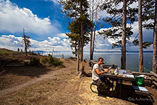 Mittagspause am Yellowstone Lake, Yellowstone Nationalpark