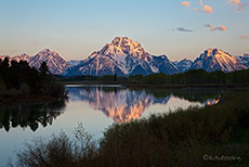 Oxbow Bend mit der Teton Range bei Sonnenaufgang, Grand Teton Nationalpark