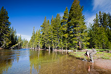 Chris beim Waschen, Yosemite Nationalpark