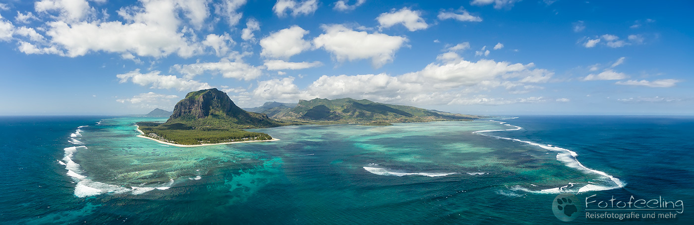 Le Morne Brabant und dem Unterwasser Wasserfall Phänomen