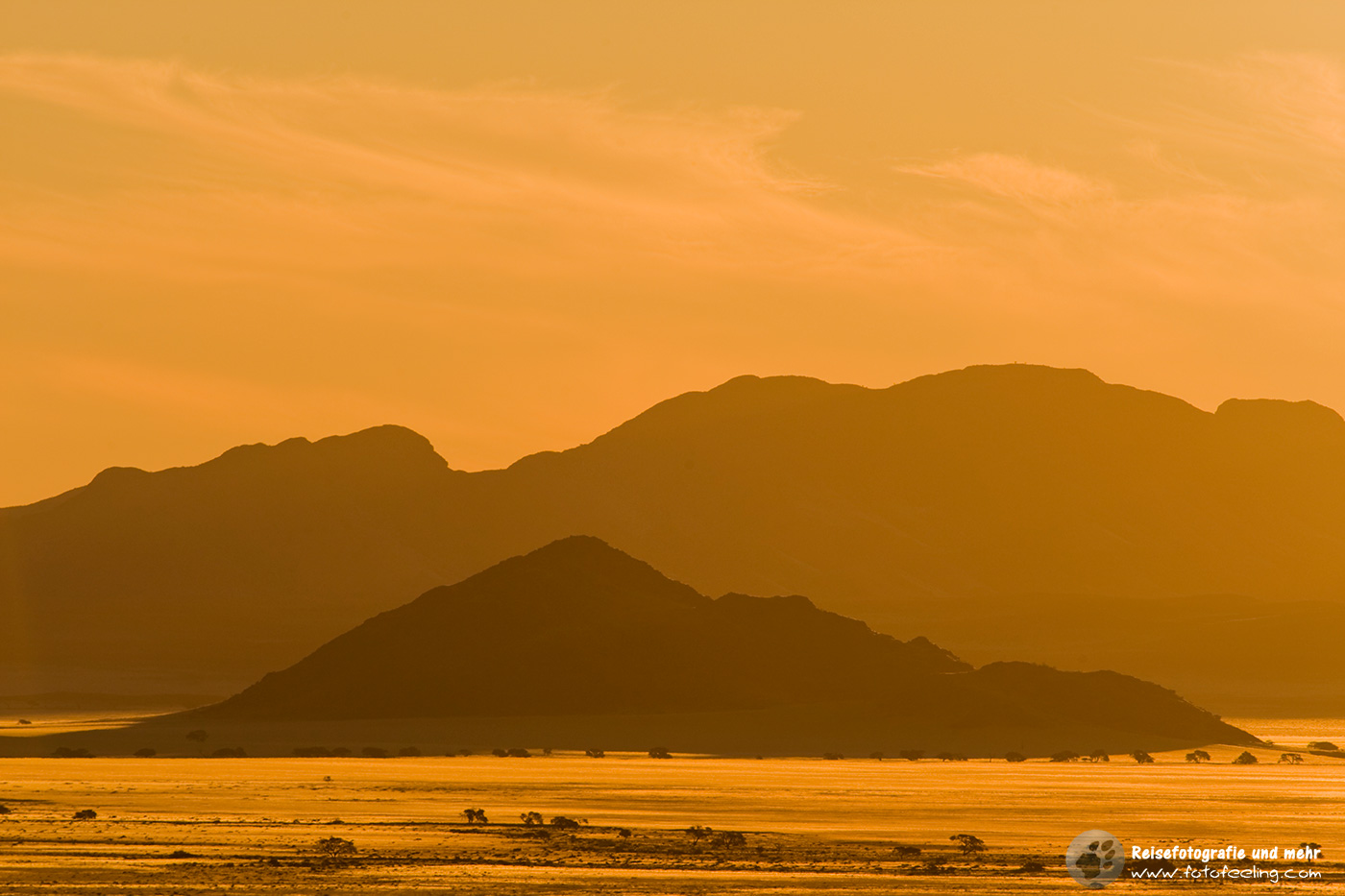 Sonnenuntergang in den Tirasbergen, Namibia, Afrika