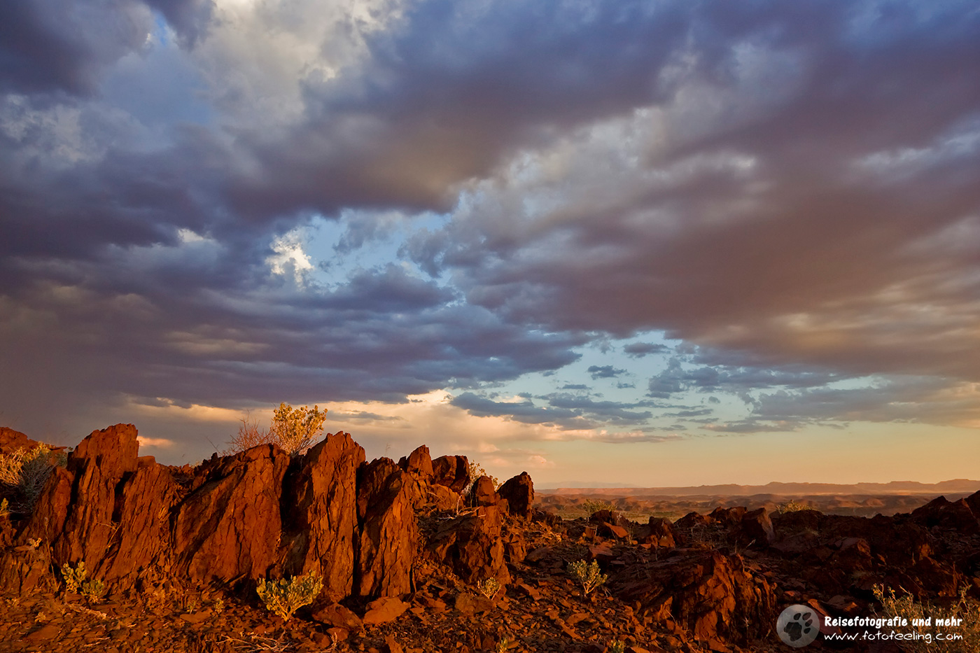 Sonnenuntergang über dem Damaraland und Kaokoveld