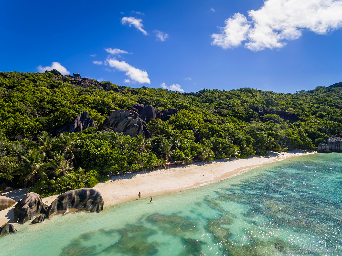 Anse Source D'Argent, Aerial view