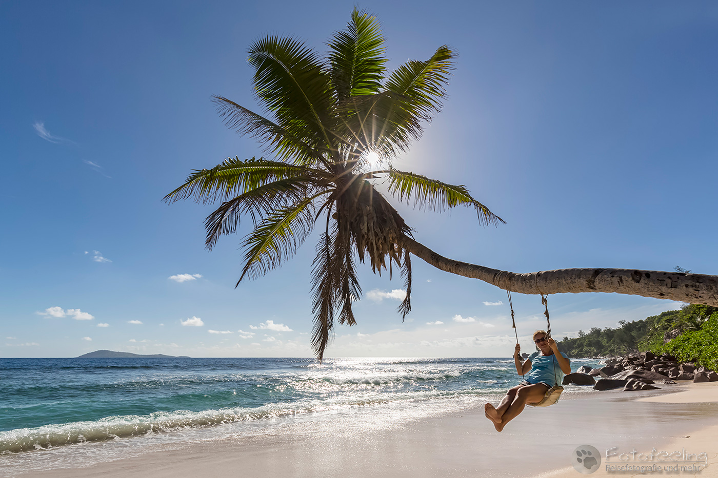 Schaukelpalme am Strand, das macht Spaß